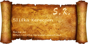 Slifka Kerecsen névjegykártya